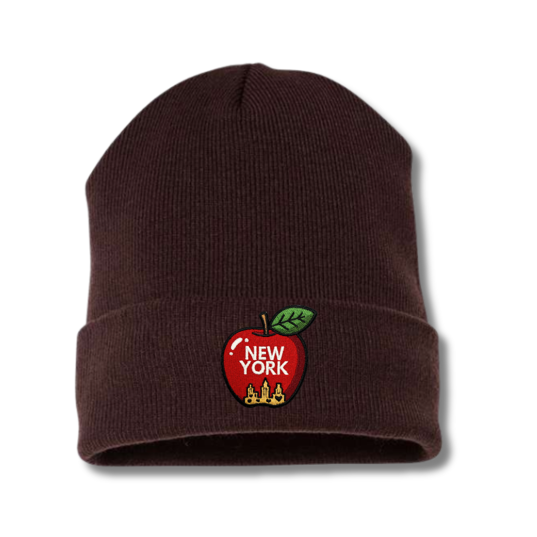 Big Apple NYC Beanie | Custom Patch | Made in NYC | Comfy Beanie