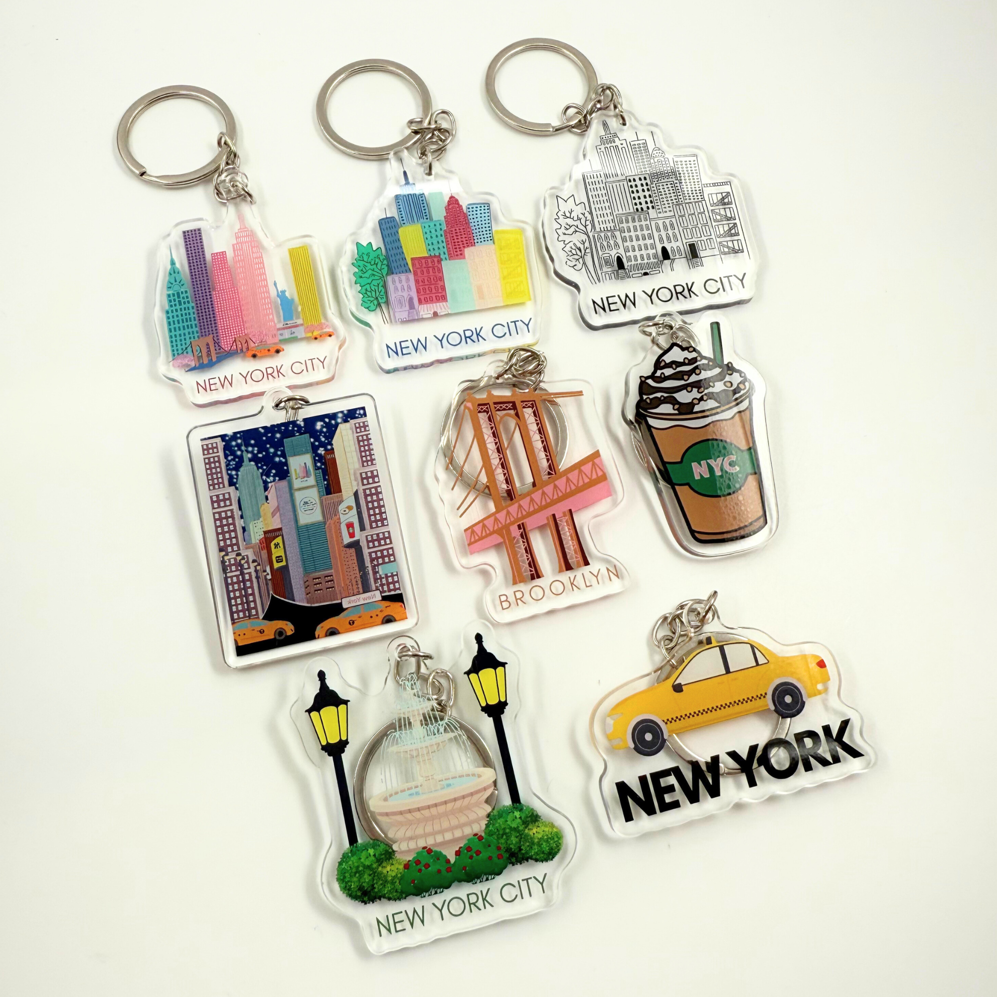 NYC Pink Key Chains | Made in NYC | Colorful Key Chain | NYC Lover