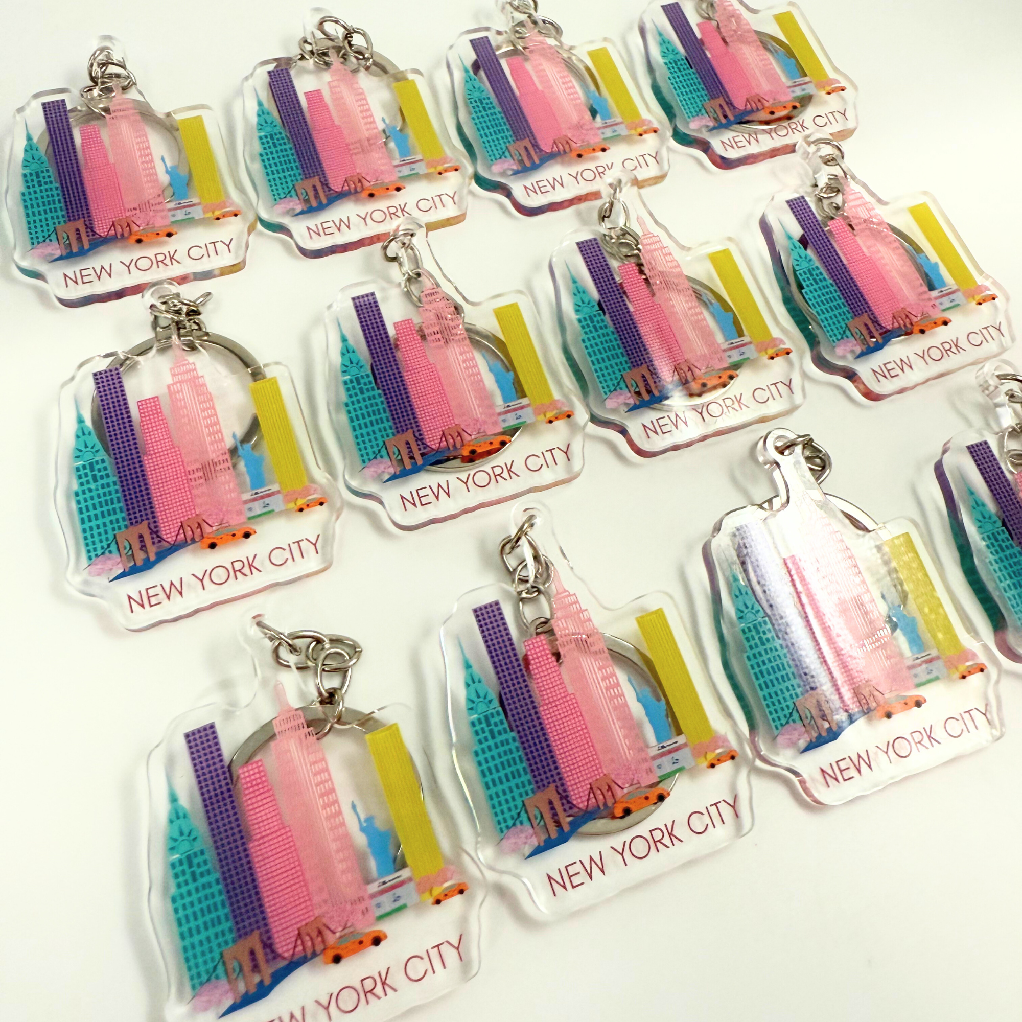 NYC Pink Key Chains | Made in NYC | Colorful Key Chain | NYC Lover