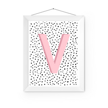  Initial Letter V Art Print | First Letter | Name Print | Dots Art Print | Cute Room Ideas