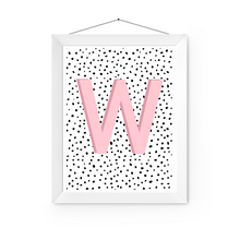  Initial Letter W Art Print | First Letter | Name Print | Dots Art Print | Cute Room Ideas
