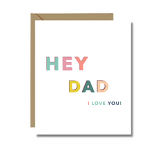  Hey Dad I love you | Minimalist Greeting Cards | Father's Day | Colorful Card