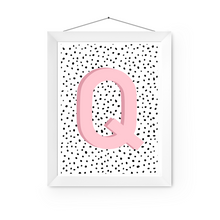  Initial Letter Q Art Print | First Letter | Name Print | Dots Art Print | Cute Room Ideas