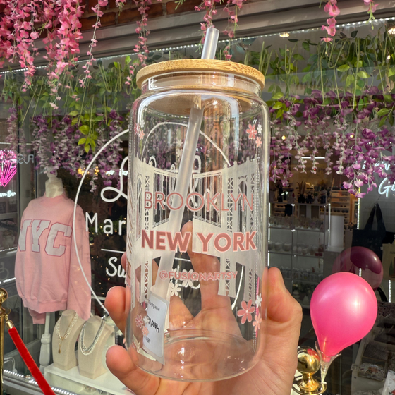 Brooklyn Bridge Glass Cups for Iced Drinks | Brooklyn Lover | Made in NYC