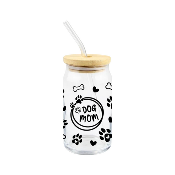Dog Mama Cups for Iced Drinks | Glass Cups for Her | Made in New York| Dog Lover