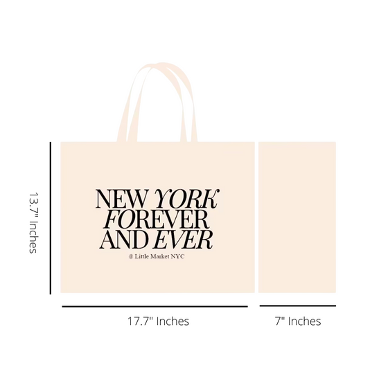 New York Forever and Ever Everyday Bag | XL Tote Bag Size | Design in NYC