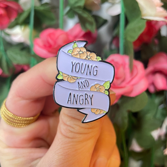 Young and Angry Pin | Purple Color