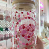 Big Pink Hearts Cup for Iced Drinks | Glass Cups for Her | Valentines Gifts