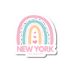 Pink Rainbow Sticker | New York | Waterproof Stickers