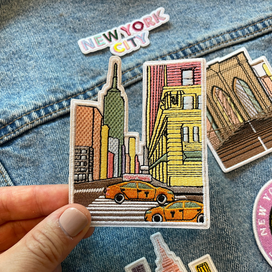 New York City Pink Streets and Buildings Patch | NYC | Iron-On Patches