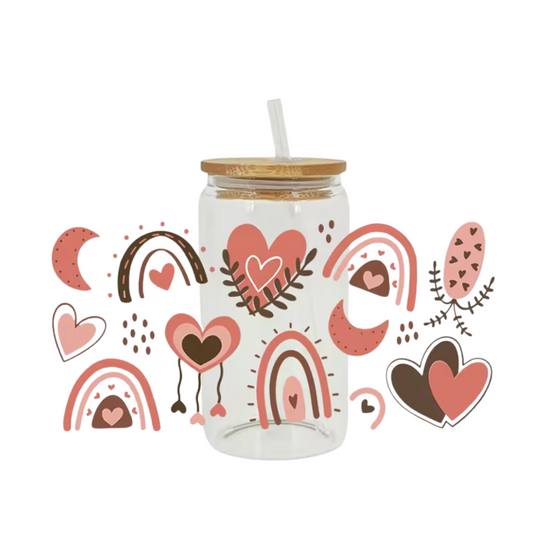 Heart Glass Cups | Valentines Gifts for Her | Iced Drinks Glass | Made in NYC