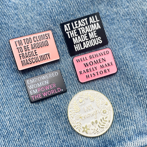 Empower Women Pins | Pink and Black Colors | Women Power Vibes