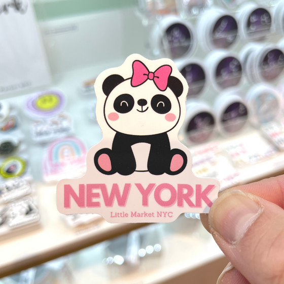 Pink Panda Sticker | New York | Waterproof Stickers
