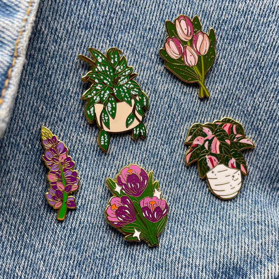 Houseplants Enamel Pins | Summer Vibes | Plant and Flower Lovers