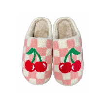  NEW! Cherry Pink Checkered Slippers | Comfy Shoes