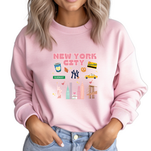  NYC Most Iconic Places Sweatshirt | Cutest NYC Clothing | Made in NYC | Pink Lover