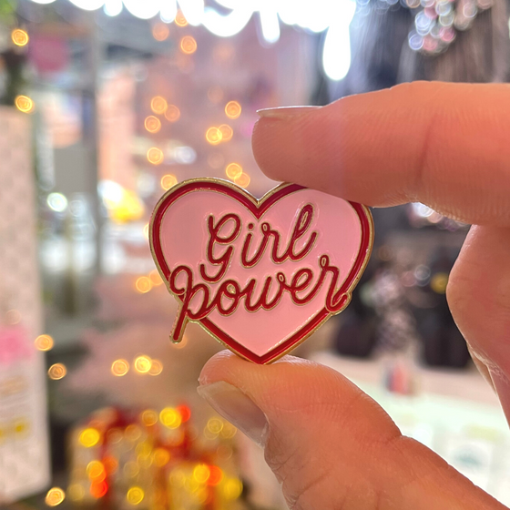 Girl Power Heart | Pink Pins