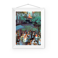  The New Yorker Cover Dark Outdoor Dining | New York Prints | New York Lover