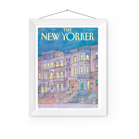 The New Yorker Cover Blue Brownstones Houses | New York Prints | New York Lover