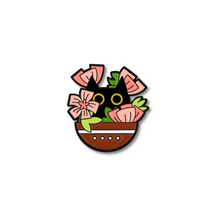 Black Cats Pink Flowers Pins | Cute Pins | Cat Lover