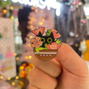 Black Cats Pink Flowers Pins | Cute Pins | Cat Lover