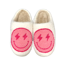  Pink Lighting Bolt Smiley Face Slippers | Comfy Shoes