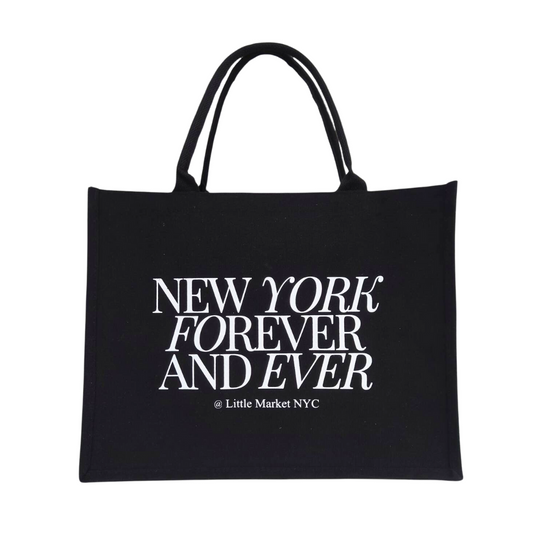 New York Forever and Ever Everyday Bag | XL Tote Bag Size | Design in NYC