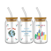 New York City Glass Cups for Iced Drinks | Blue Design | Made in NYC