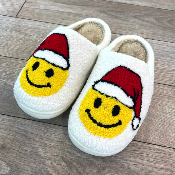 Smiley Face Christmas Edition Slippers | Comfy Shoes | Holidays Gift