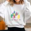 Colorful NYC Drawing Crewneck  | Handmade with love in NYC | Cotton Sweatshirts