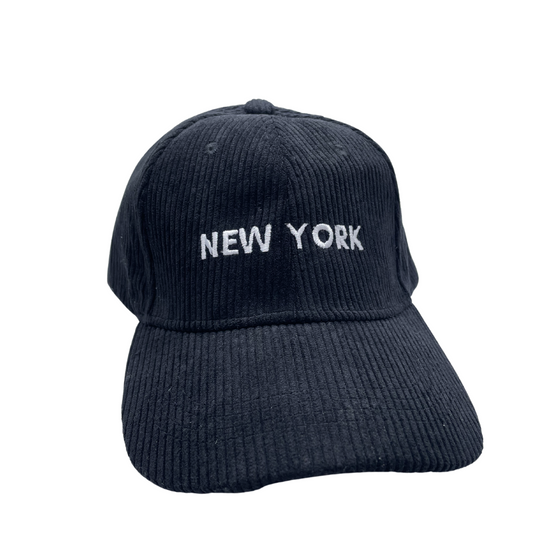 Black New York Corduroy Hats | Design in New York City | Elegant Style