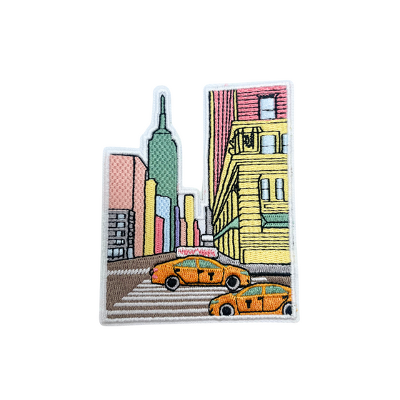 New York City Pink Streets and Buildings Patch | NYC | Iron-On Patches