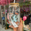 New York City Glass Cups for Iced Drinks | Blue Design | Made in NYC