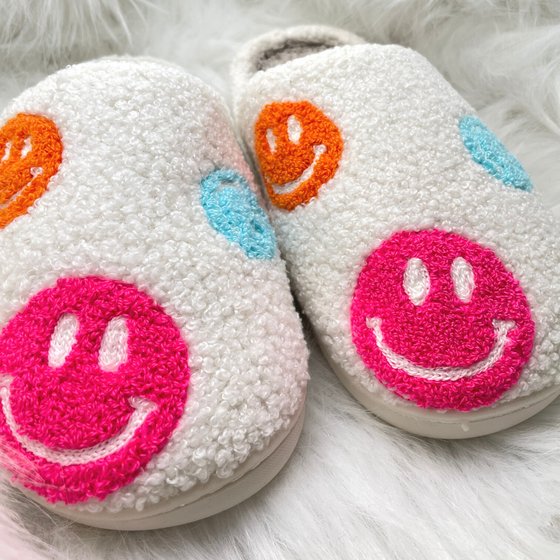 NEW! Multicolor Smiley Faces Slippers | Comfy Shoes