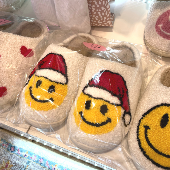 Smiley Face Christmas Edition Slippers | Comfy Shoes | Holiday Gift