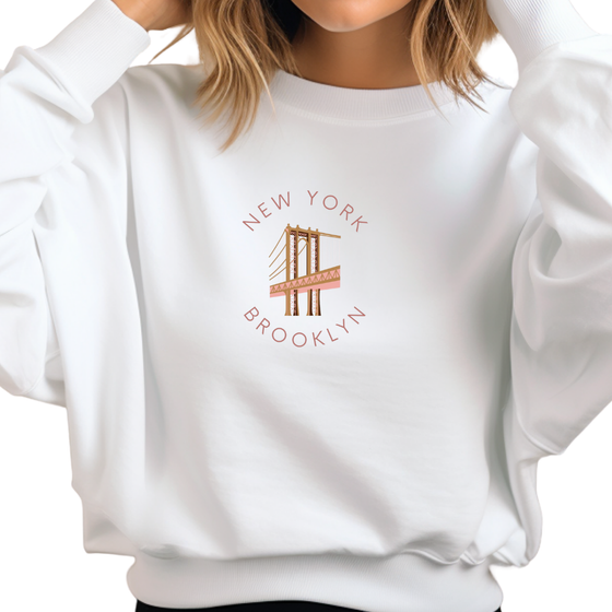 Brooklyn Embroidered  Crewneck  | Handmade with love in NYC | Cotton Sweatshirts