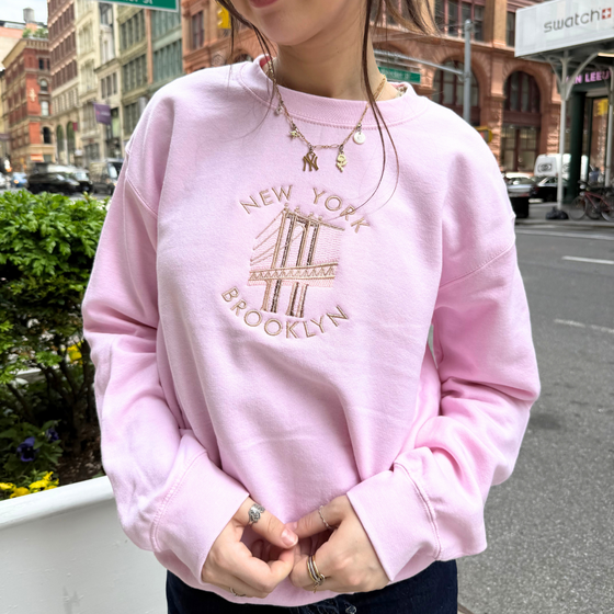 Brooklyn Embroidered  Crewneck  | Handmade with love in NYC | Cotton Sweatshirts