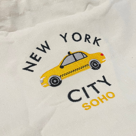 Embroidered NYC Taxi Tote Bag | Ecological | Made in NYC | Washable Bag