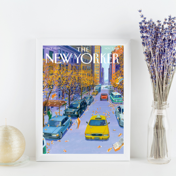 The New Yorker Cover Violet Taxi Cab | New York Prints | New York Lover