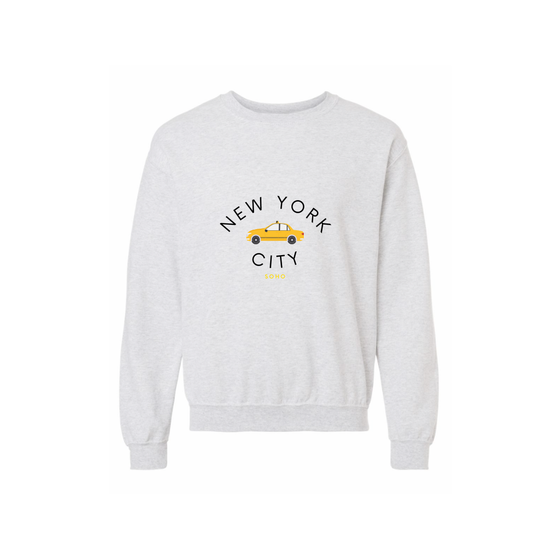 Embroidered NYC Taxi Crewneck  | Handmade with love in NYC | Cotton Sweatshirts
