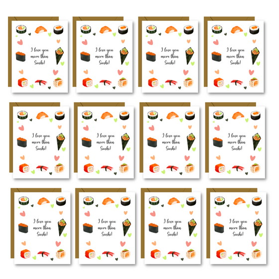 I Love you more than Sushi | Greeting Cards | Love and Elegant Cards | Sushi Lover