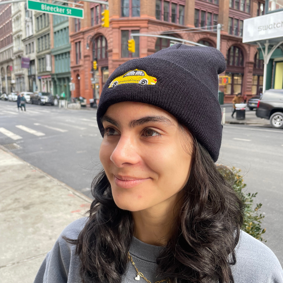 Embroidered NYC Taxi Beanie | Made in New York | 100% Made in the USA