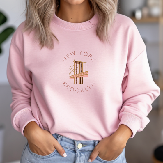 Brooklyn Embroidered  Crewneck  | Handmade with love in NYC | Cotton Sweatshirts