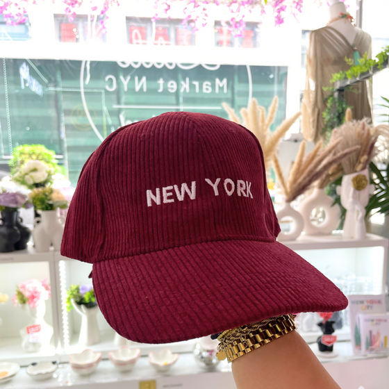 Red New York Corduroy Hats | Designed in NYC | Cool Hats