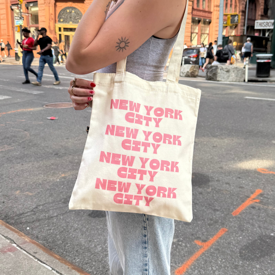 I Love New York Tote Bag | New York Pink Bag | Design in NYC