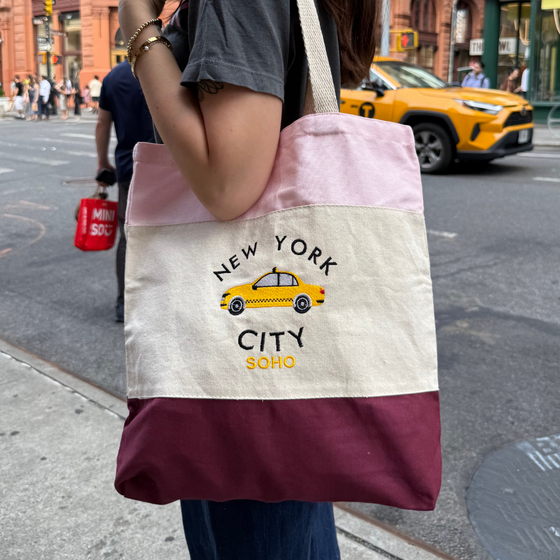 Tricolor Summer NYC Tote Bag | Recycled Bags | Washable Bag