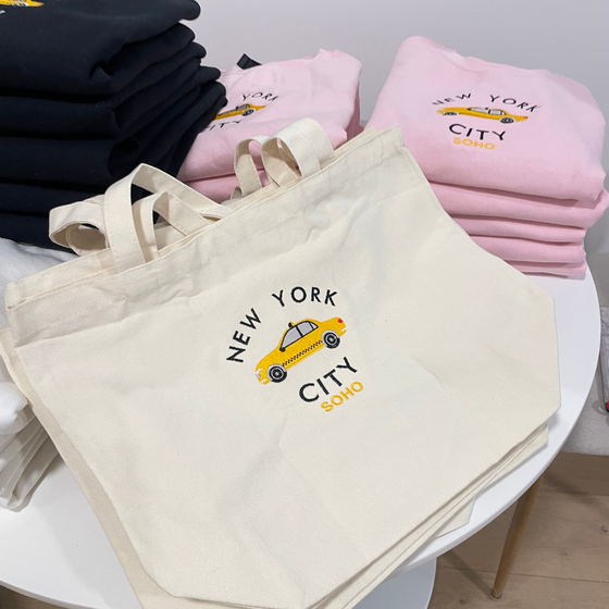 Embroidered NYC Taxi Tote Bag | Ecological | Made in NYC | Washable Bag