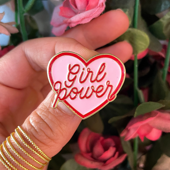 Girl Power Heart | Pink Pins