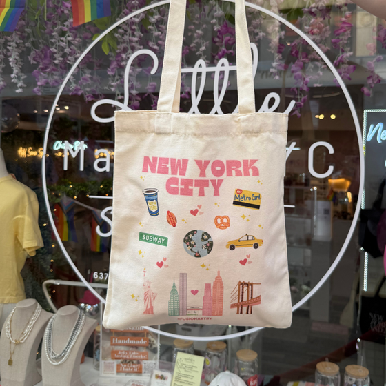 I Love New York Tote Bag | New York Pink Bag | Design in NYC