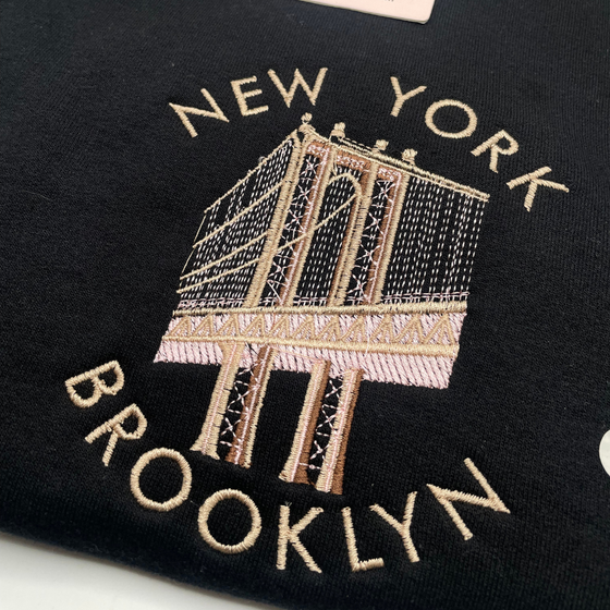 Brooklyn Embroidered  Crewneck  | Handmade with love in NYC | Cotton Sweatshirts